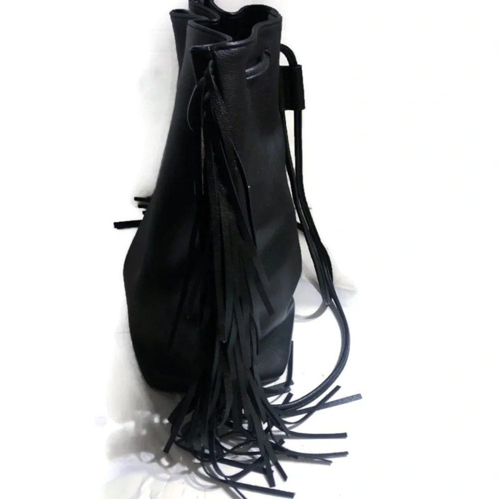 Victoria's Secret NWT Black Fringe Backpack Carry All Bag